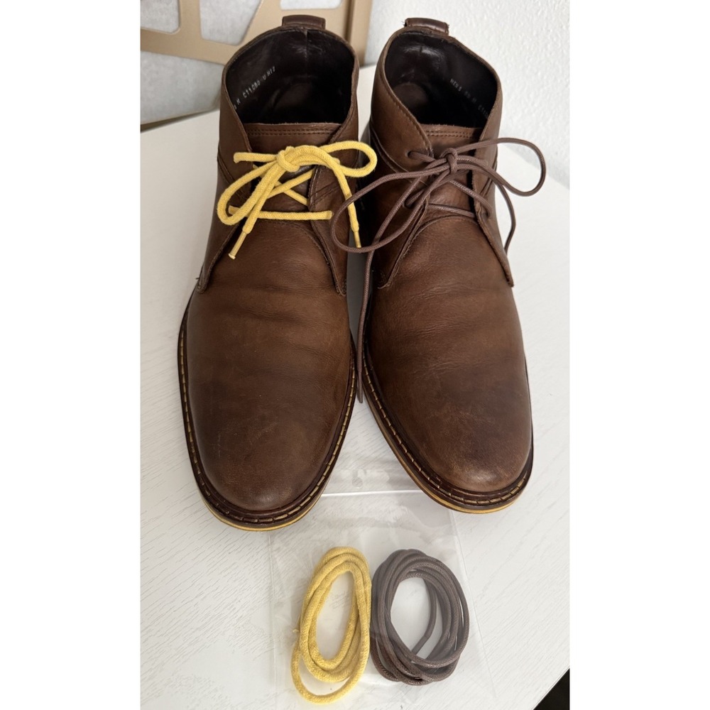 Cole Haan NikeAir Brown Leather Chukka Ankle Boots C11080 Mens Size 9.5 M 2 Lace